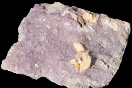 Purple Fluoritewith Calcite angel wings cluster 128g Rocks and Things
