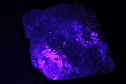 Purple Fluoritewith Calcite angel wings cluster 128g Rocks and Things