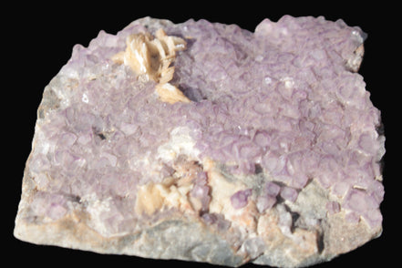 Purple Fluoritewith Calcite angel wings cluster 128g Rocks and Things