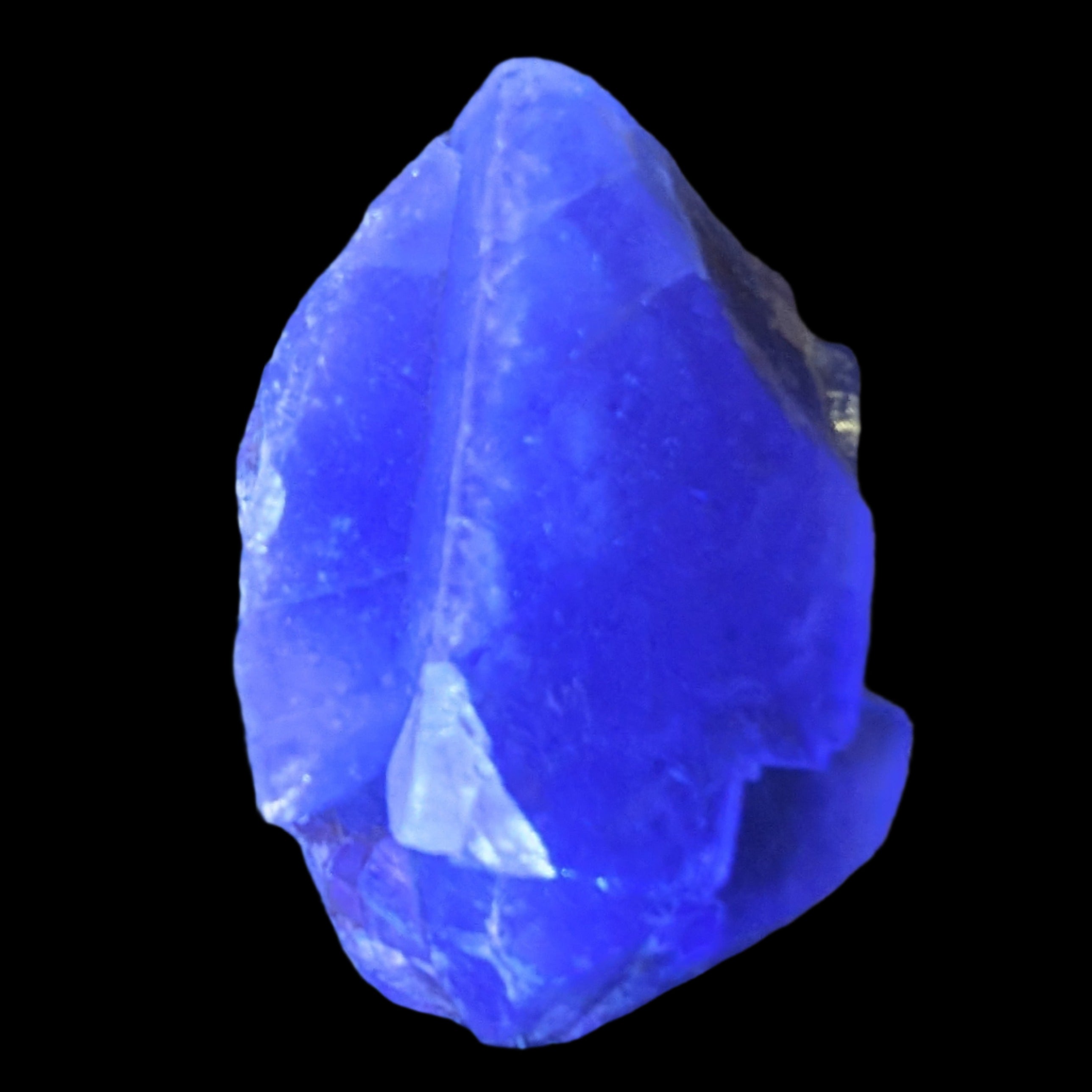 Fluorite cubic cluster UV reactive 328g in UV light -  Rocks and Things Store