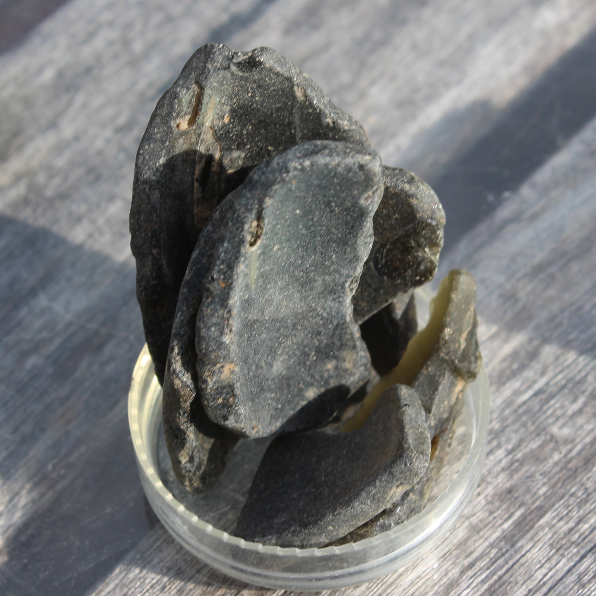 Old thick river Glass finds from Reedy Creek, Eldorado, Victoria 4/5 pieces Rocks and Things