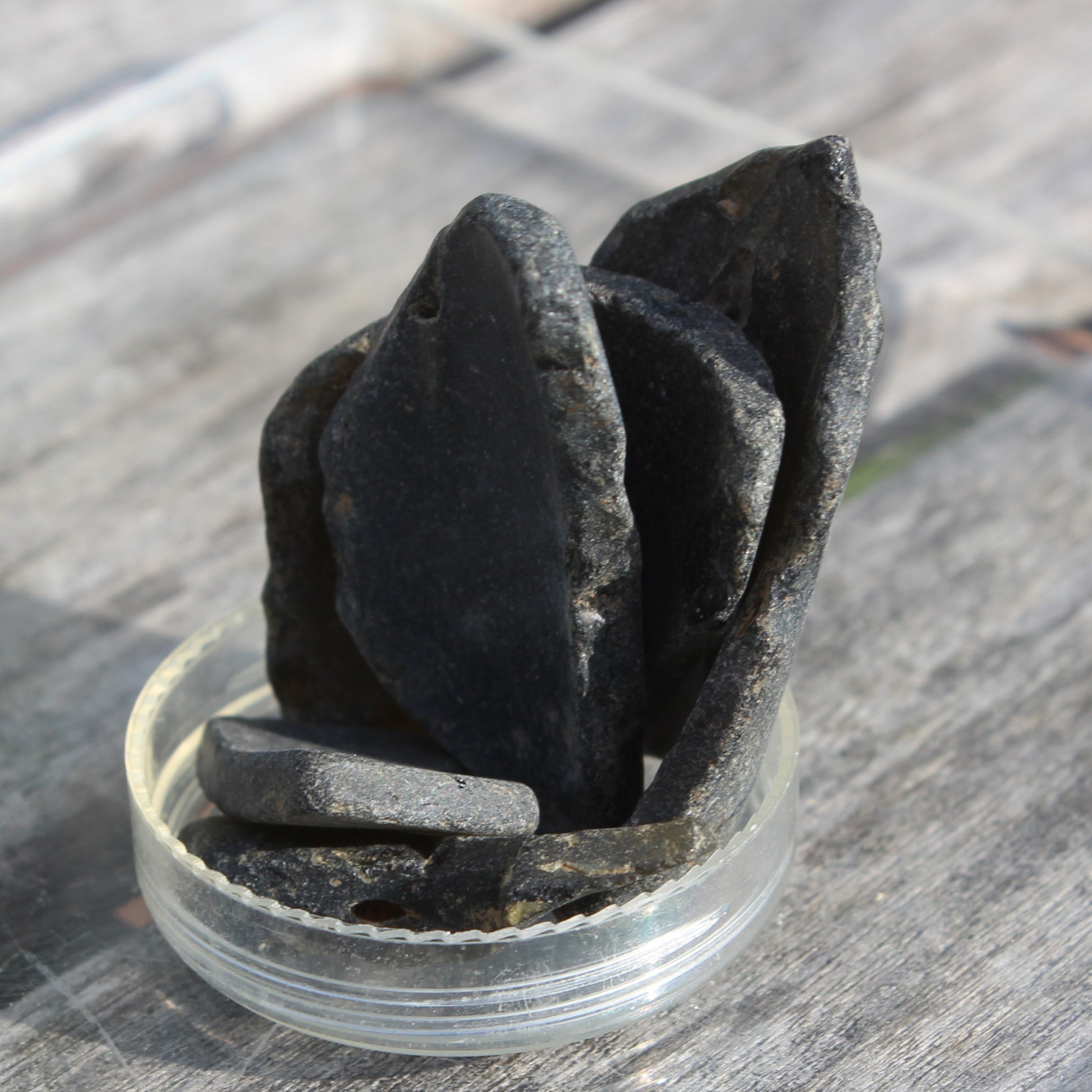 Old thick river Glass finds from Reedy Creek, Eldorado, Victoria 4/5 pieces Rocks and Things