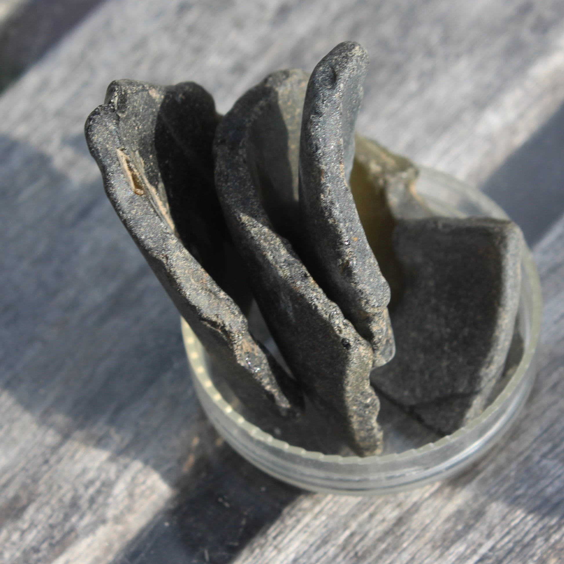 Old thick river Glass finds from Reedy Creek, Eldorado, Victoria 4/5 pieces Rocks and Things