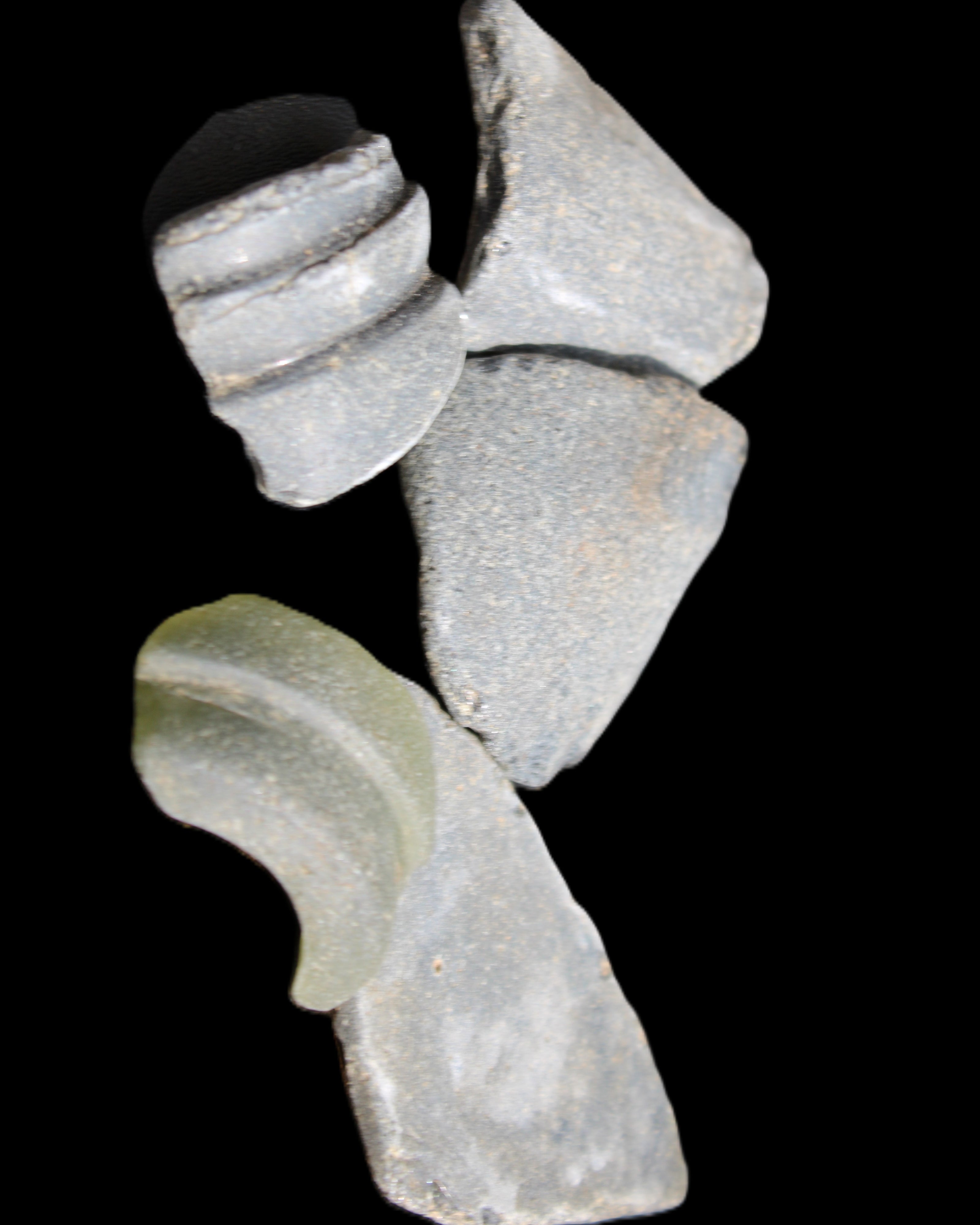 Old thick river Glass finds from Reedy Creek, Eldorado, Victoria 4/5 pieces in sunlight - Rocks and Things Store