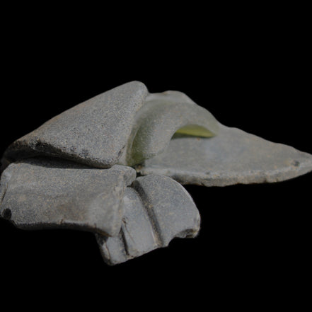 Old thick river Glass finds from Reedy Creek, Eldorado, Victoria 4/5 pieces in sunlight - Rocks and Things Store