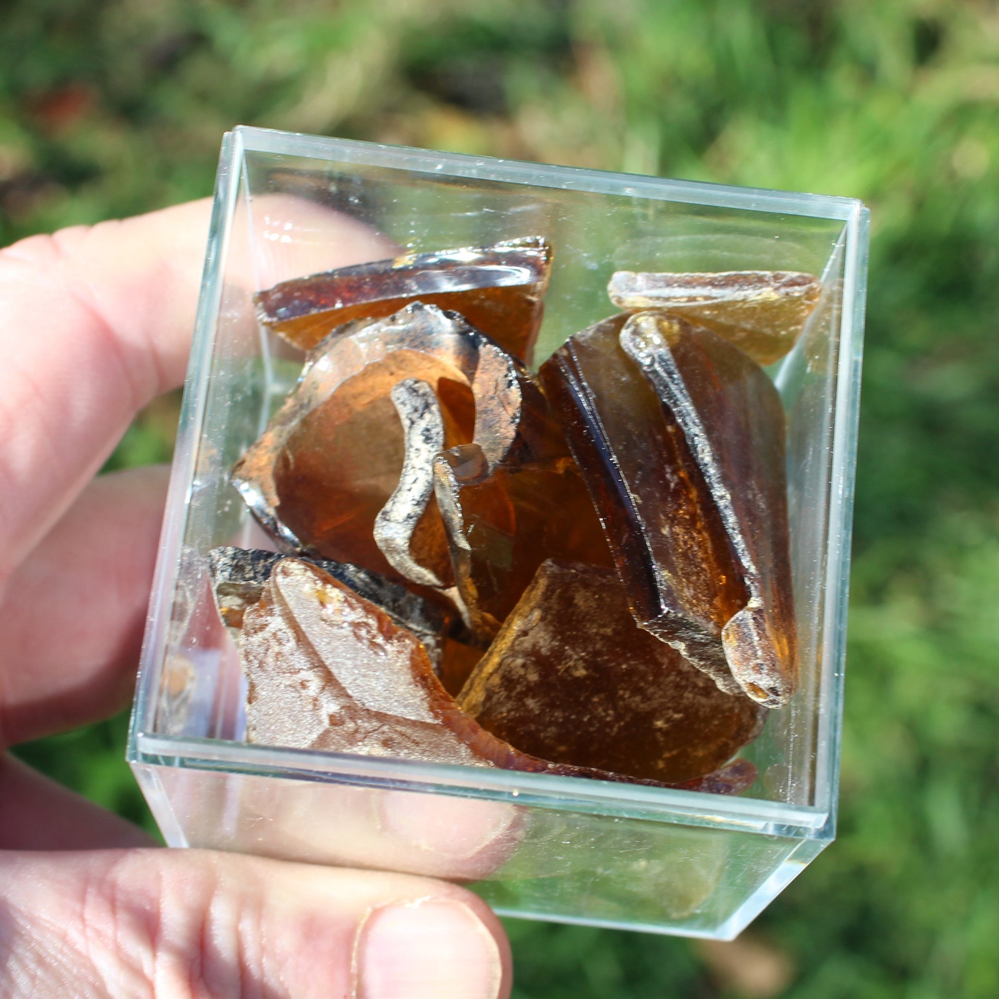 Beer bottle river glass finds from Reedy Creek, Eldorado, Victoria, 11 pieces Rocks and Things