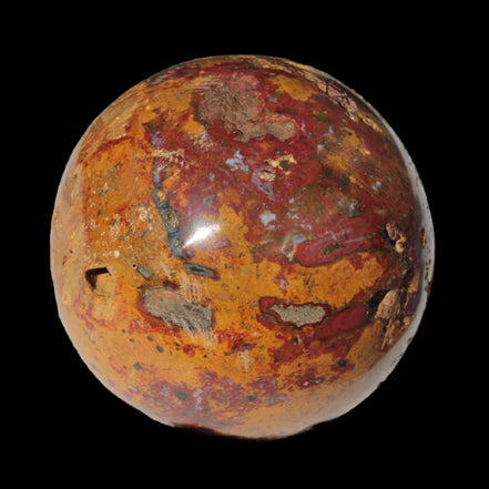Teardrop Jasper sphere 313g in sunlight - Rocks and Things Store