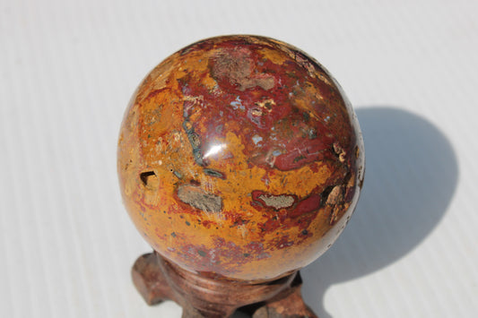 Teardrop Jasper sphere 313g Rocks and Things