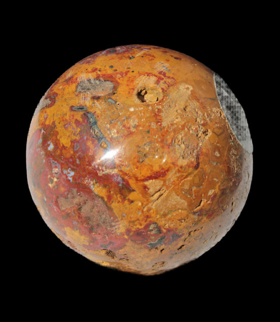 Teardrop Jasper sphere 313g in sunlight - Rocks and Things Store