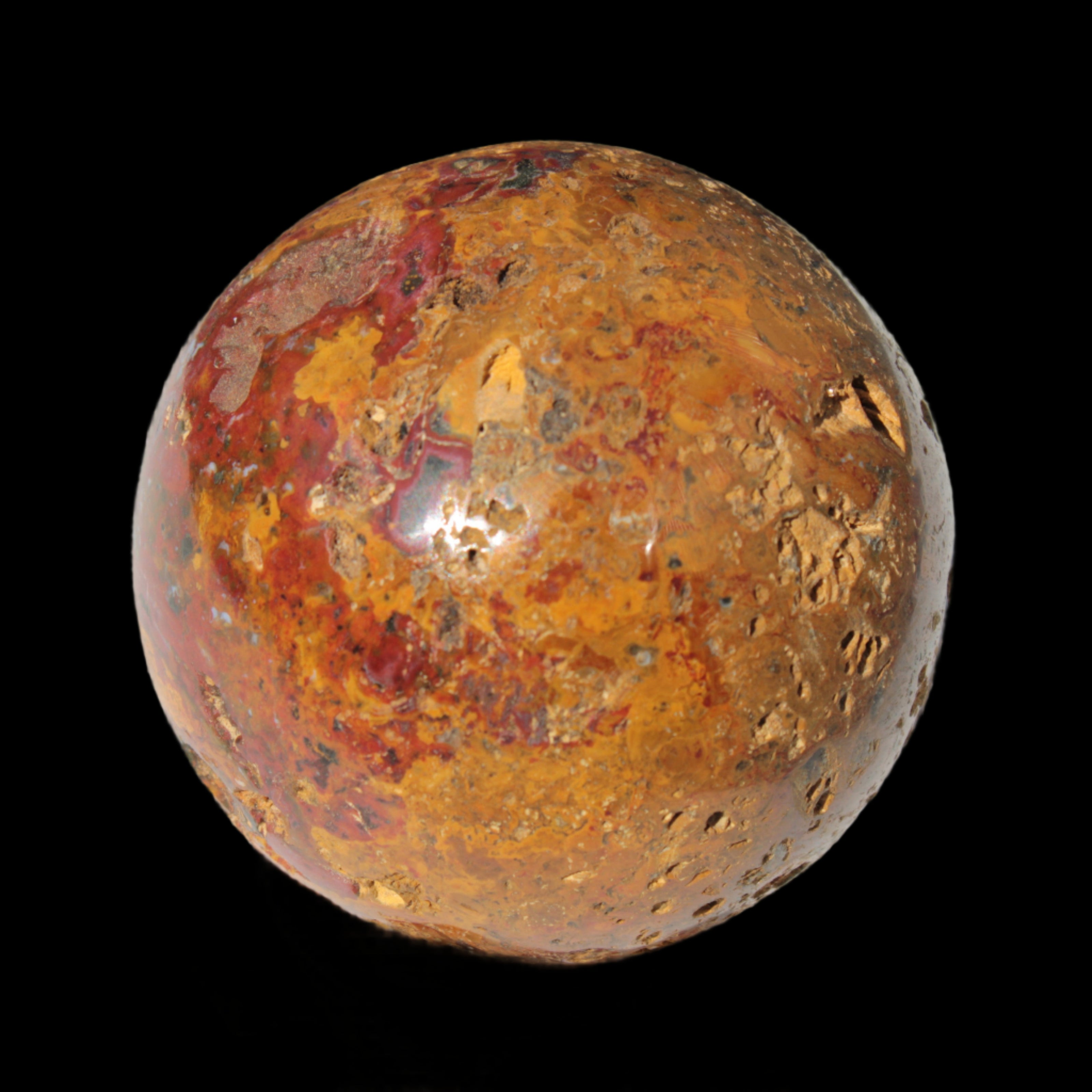 Teardrop Jasper sphere 313g Rocks and Things