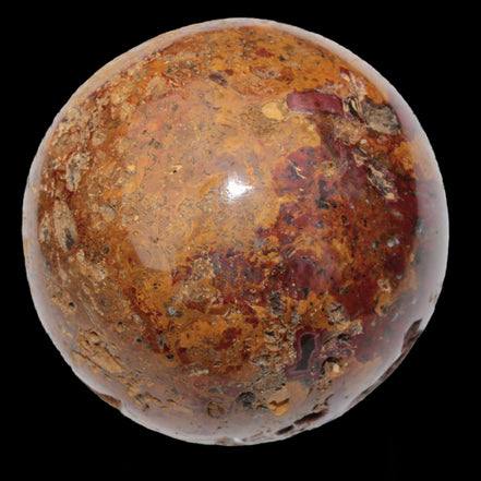 Teardrop Jasper sphere 313g in sunlight - Rocks and Things Store