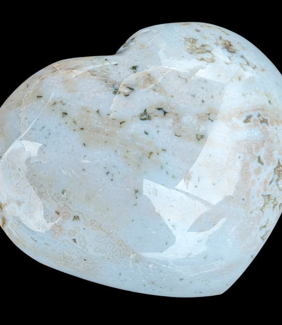 Blue Jasper heart from Madagascar 316g in sunshine - Rocks and Things Store