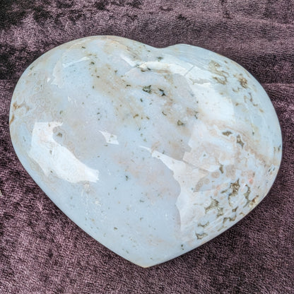 Blue Jasper heart from Madagascar 316g Rocks and Things