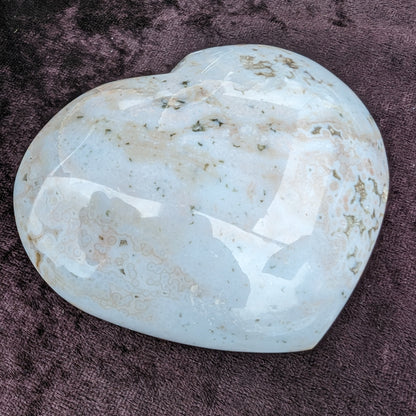 Blue Jasper heart from Madagascar 316g Rocks and Things