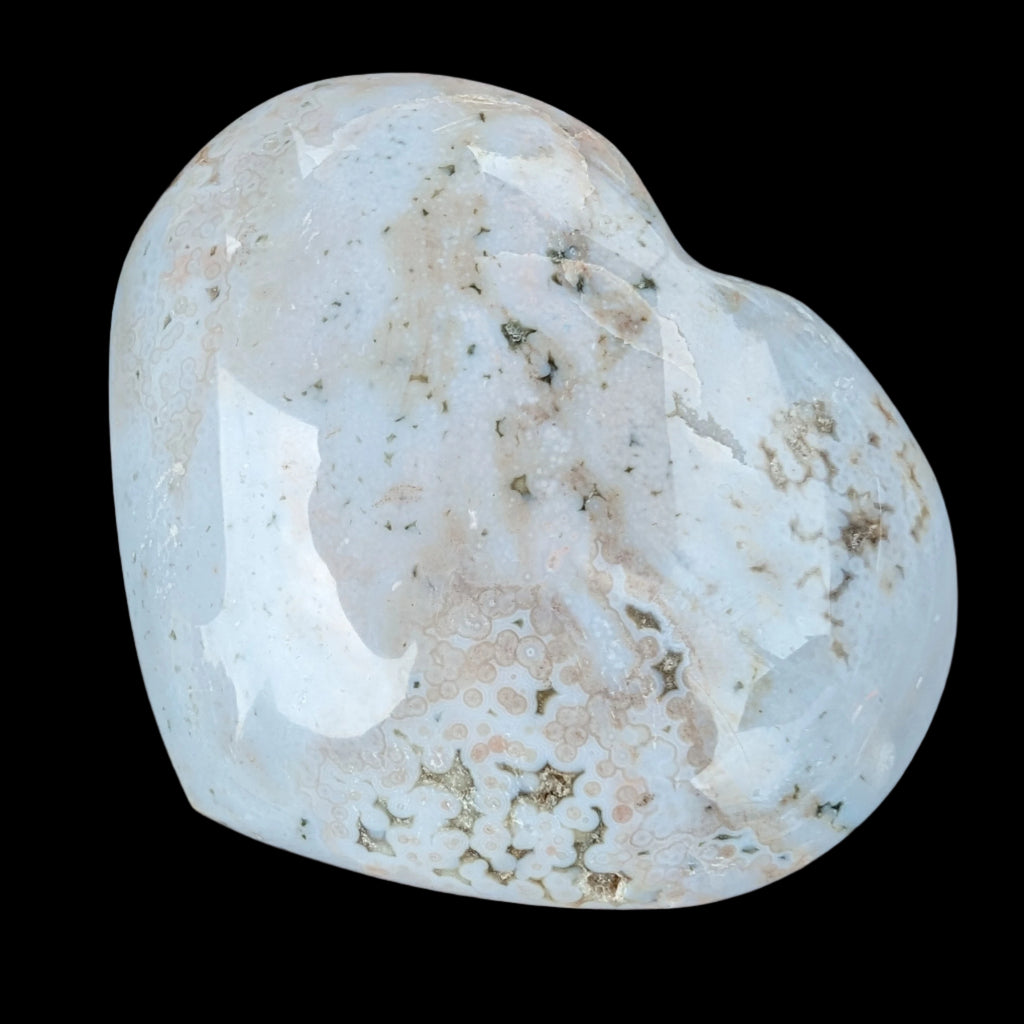 Blue Jasper heart from Madagascar 316g in sunshine - Rocks and Things Store