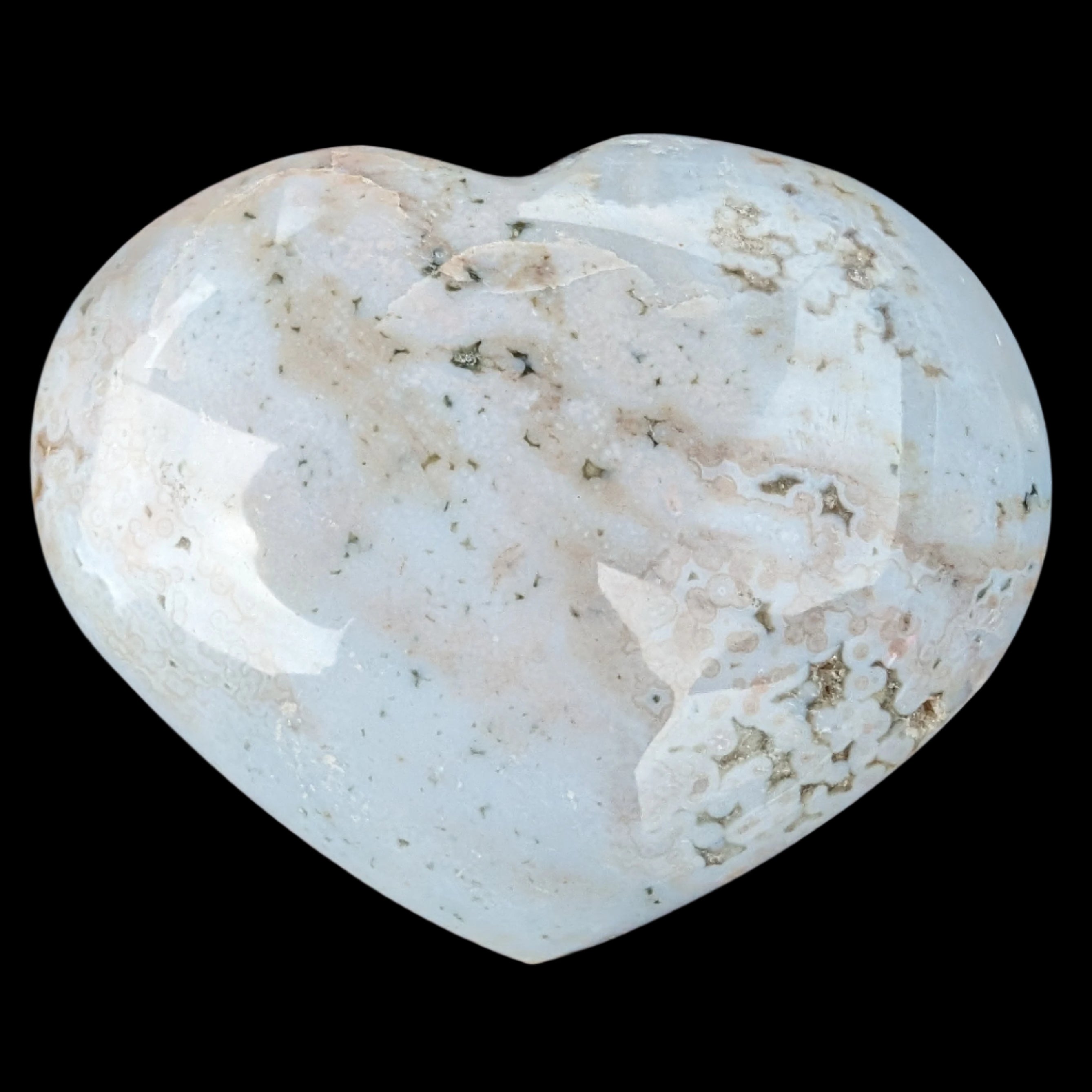 Blue Jasper heart from Madagascar 316g in sunshine - Rocks and Things Store