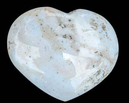 Blue Jasper heart from Madagascar in sunlight 316g - Rocks and Things Store