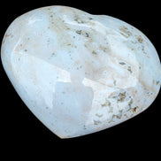Blue Jasper heart from Madagascar in sunlight 316g - Rocks and Things Store