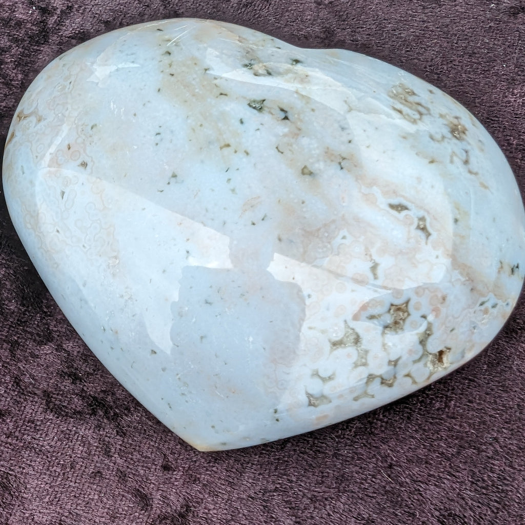 Blue Jasper heart from Madagascar 316g Rocks and Things