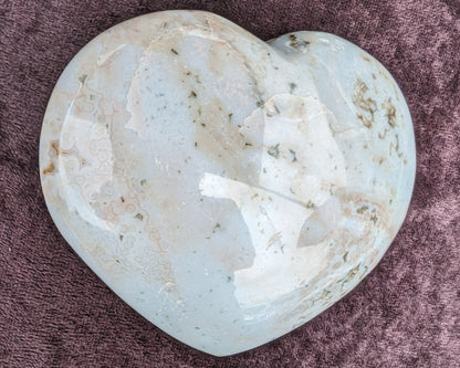 Blue Jasper heart from Madagascar 316g Rocks and Things