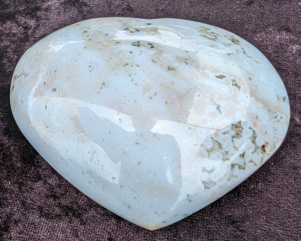 Blue Jasper heart from Madagascar 316g Rocks and Things