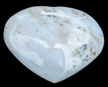 Blue Jasper heart from Madagascar in sunlight 316g - Rocks and Things Store
