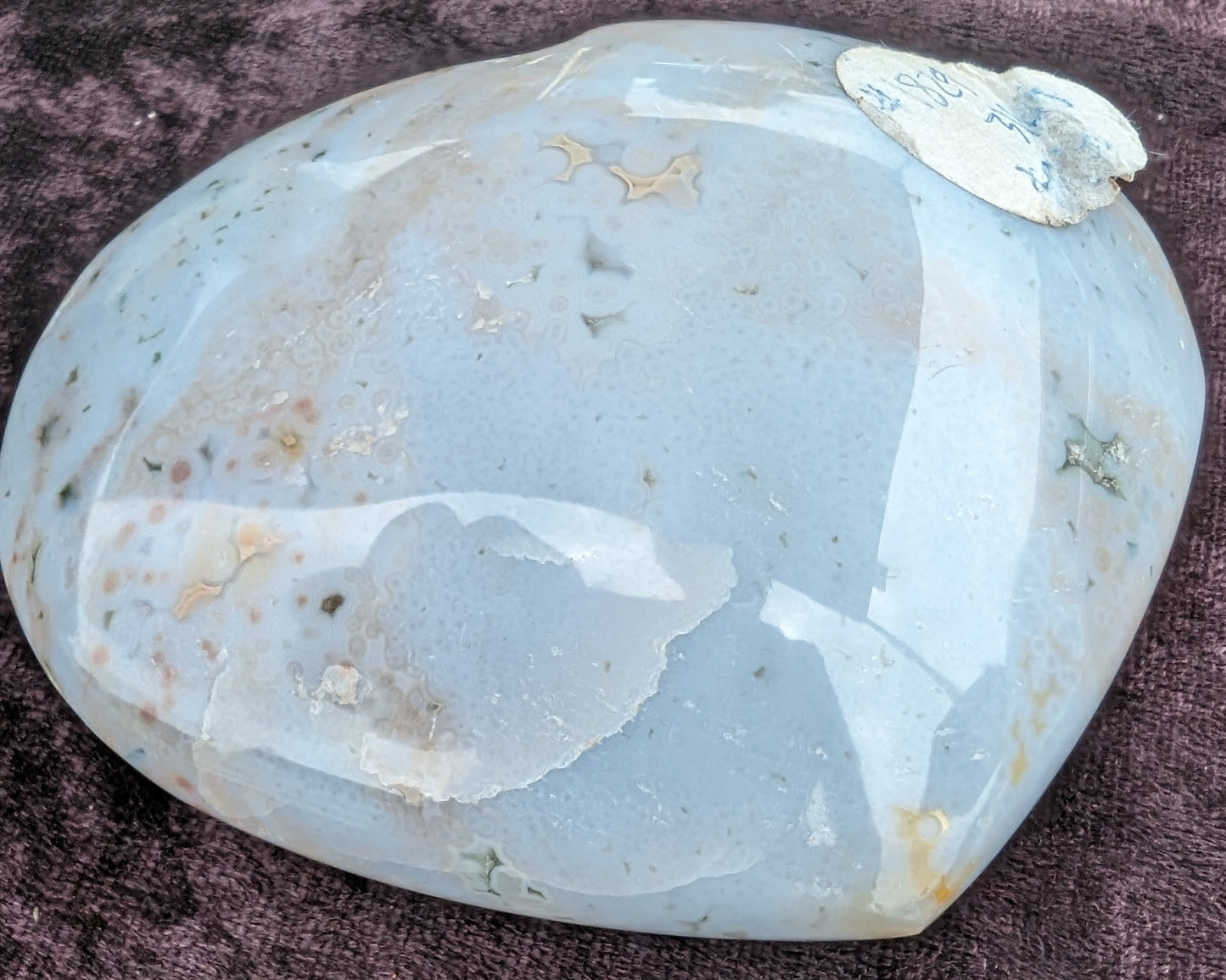 Blue Jasper heart from Madagascar 316g Rocks and Things