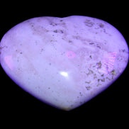 Blue Jasper heart from Madagascar 316g in flash and UV light - Rocks and Things Store