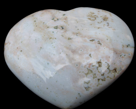 Blue Jasper heart from Madagascar 316g in sunlight - Rocks and Things Store