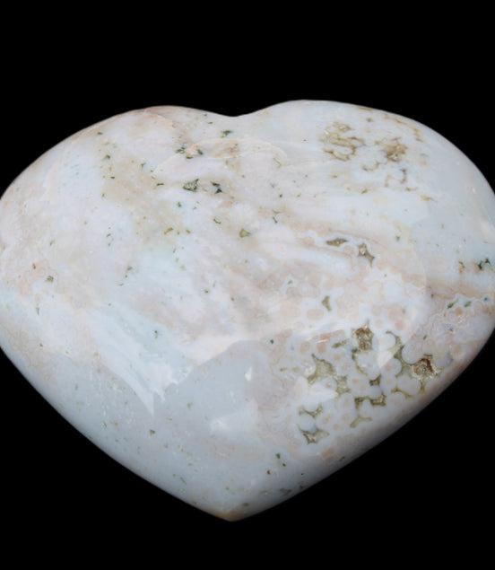 Blue Jasper heart from Madagascar 316g in sunlight - Rocks and Things Store
