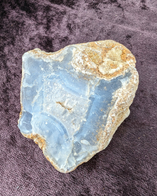 Blue Agate Chalcedony rough stone 131g Rocks and Things