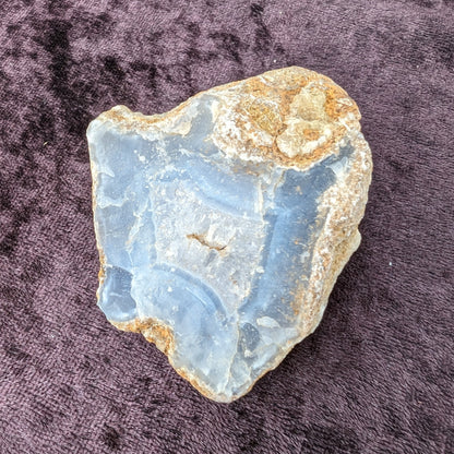 Blue Agate Chalcedony rough stone 131g