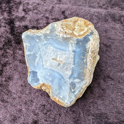 Blue Agate Chalcedony rough stone 131g