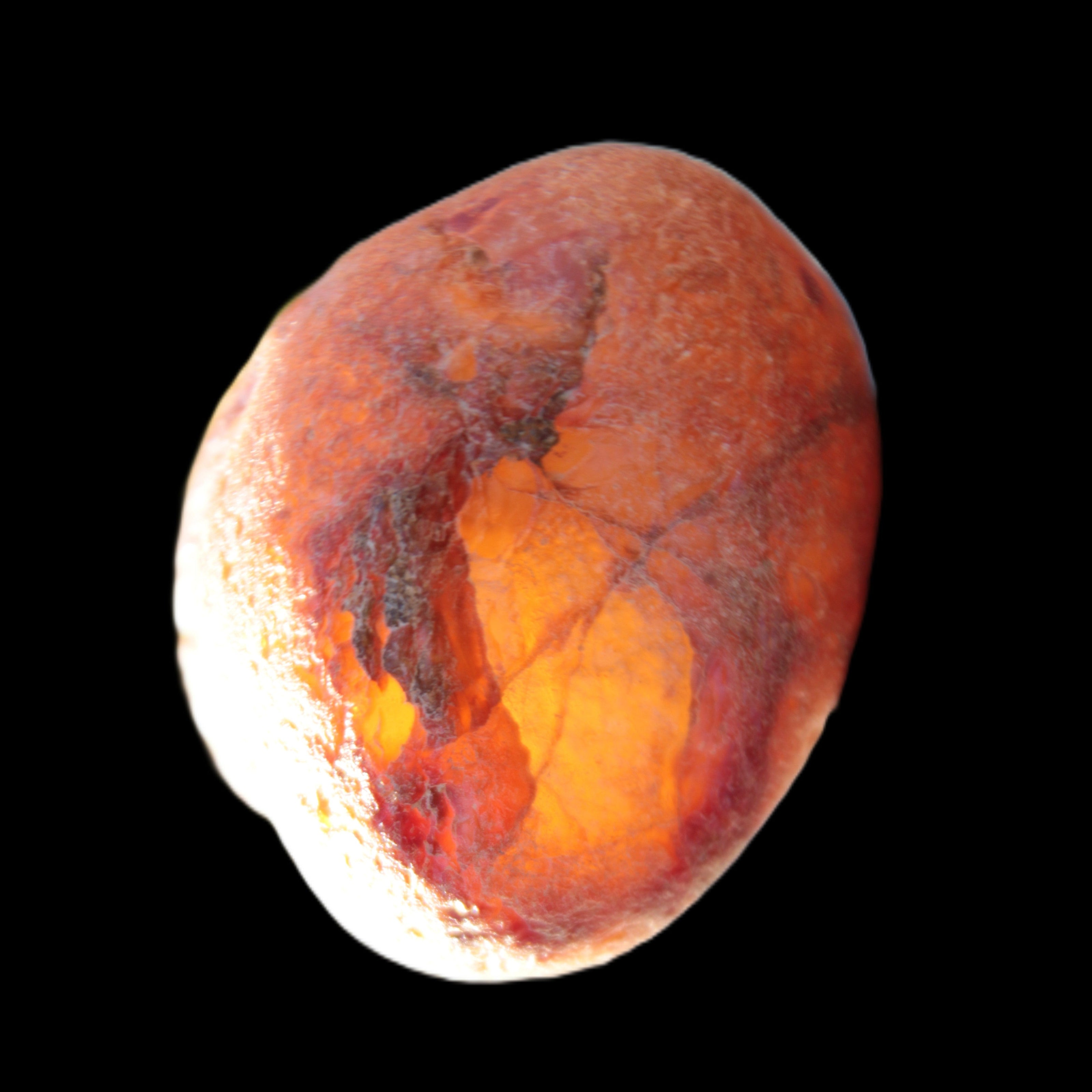 Fire Agate from Namibia 107g in sunlight - Rocks and Things Store