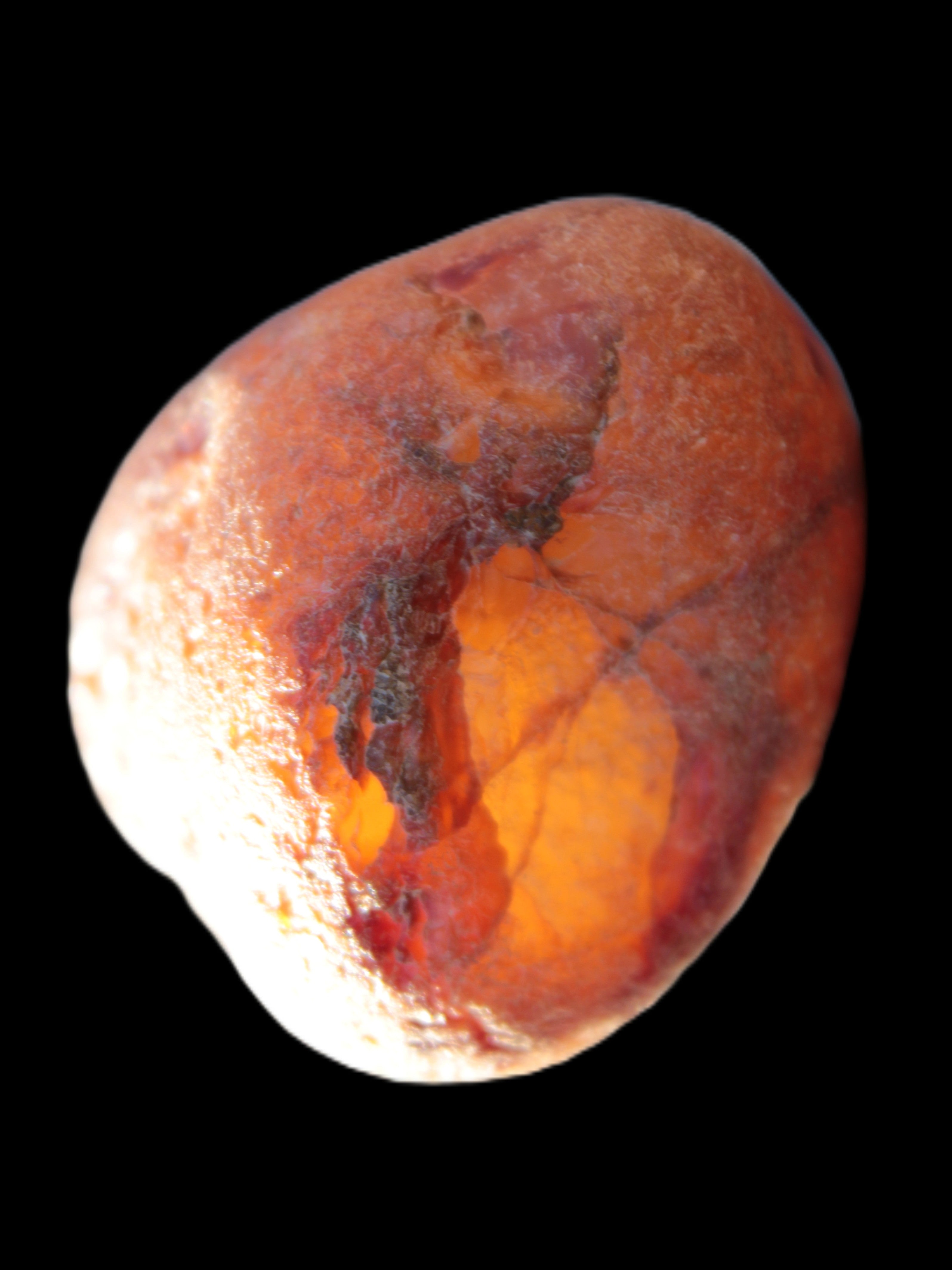Fire Agate from Namibia 107g in sunlight - Rocks and Things Store