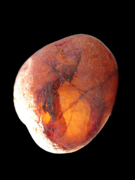 Fire Agate from Namibia 107g in sunlight - Rocks and Things Store