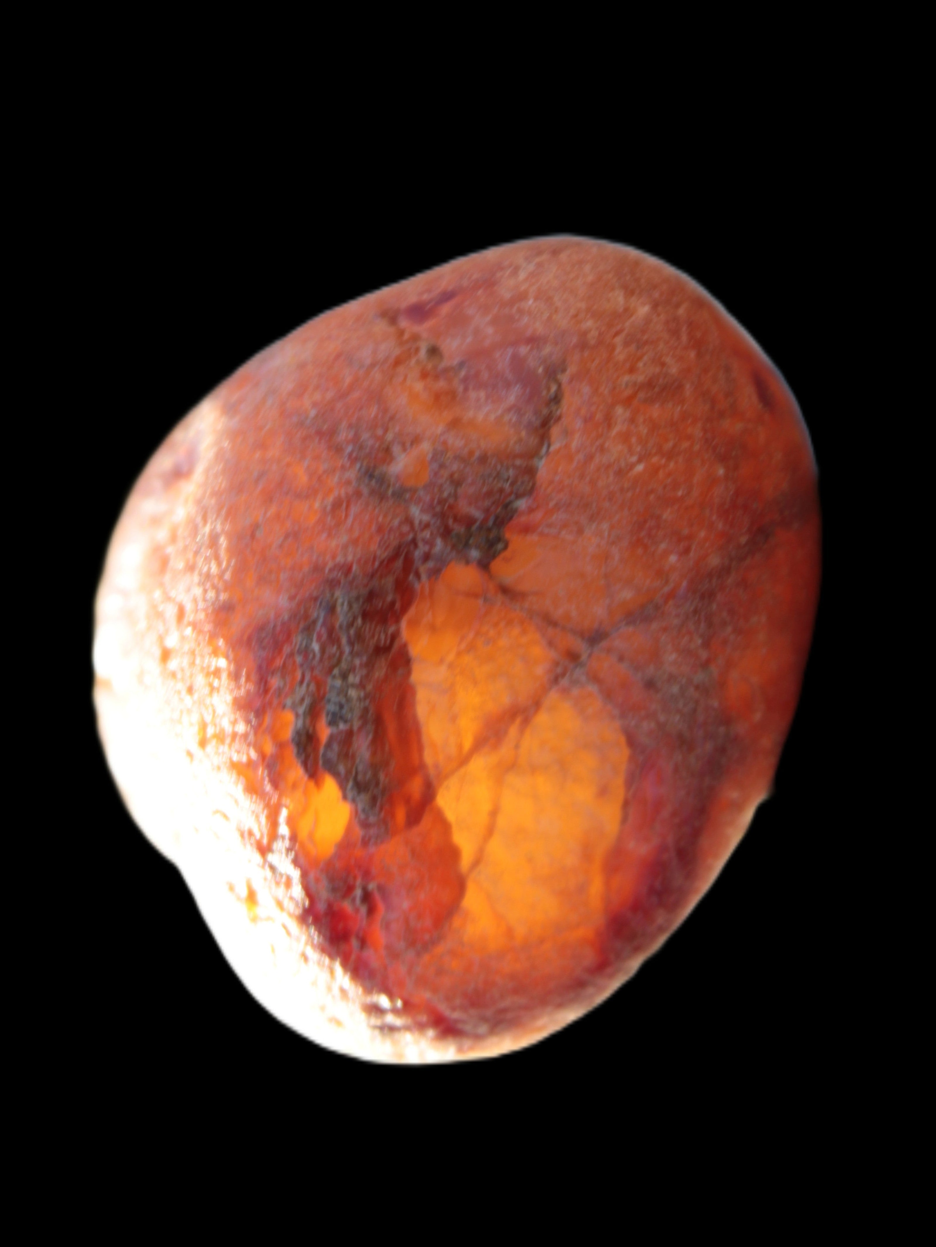 Fire Agate from Namibia 107g in sunlight - Rocks and Things Store