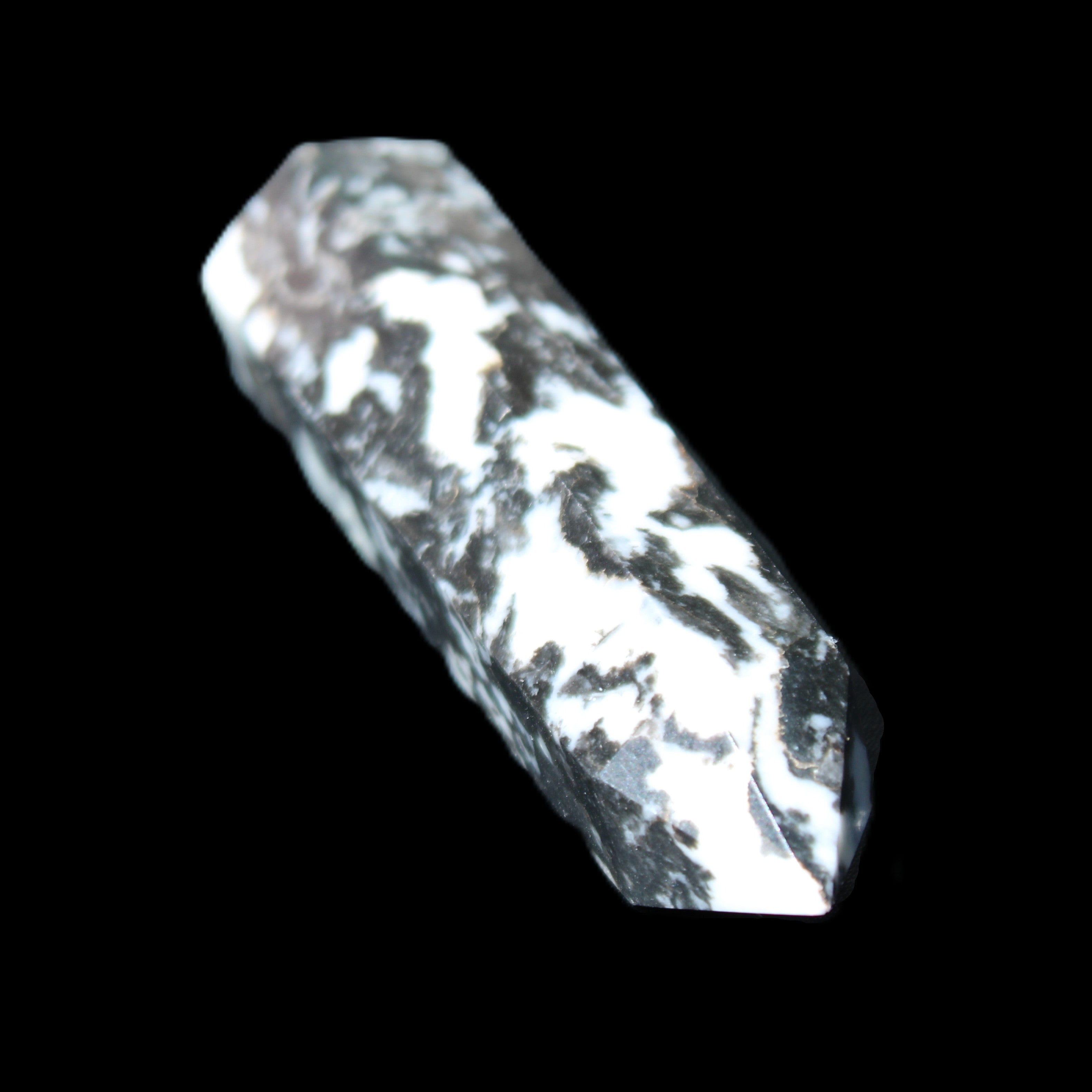 Zebra Stone wand 87mm 70g in sunlight - Rocks and Things Store
