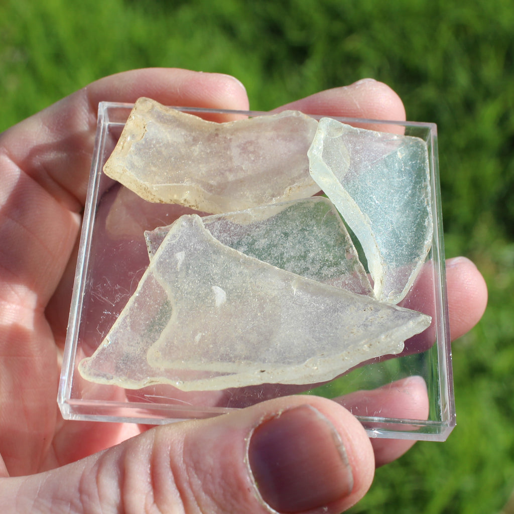 Clear river Glass finds from Reedy Creek, Eldorado, Victoria 4 pieces Rocks and Things