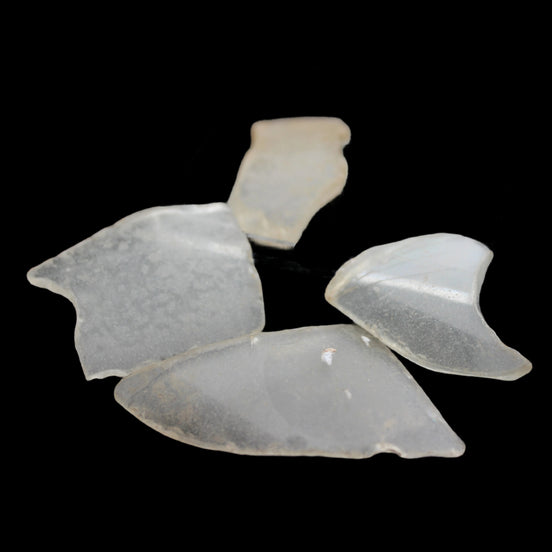 Clear river Glass finds from Reedy Creek, Eldorado, Victoria 4 pieces  - Rocks and Things Store
