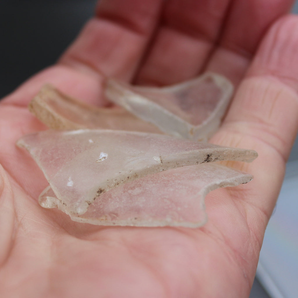 Clear river Glass finds from Reedy Creek, Eldorado, Victoria 4 pieces Rocks and Things