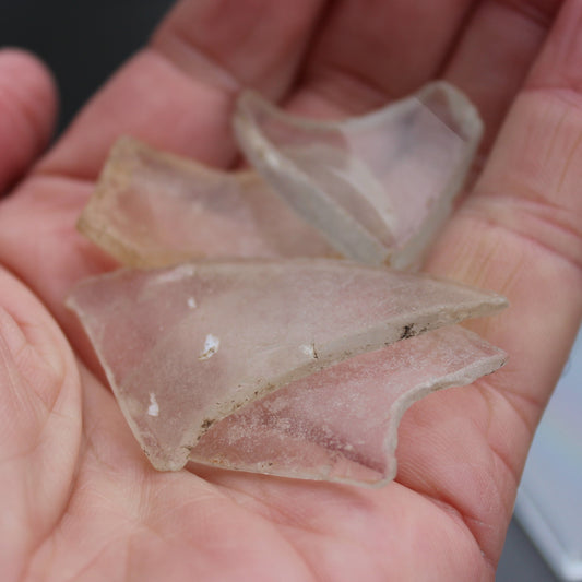 Clear river Glass finds from Reedy Creek, Eldorado, Victoria 4 pieces Rocks and Things