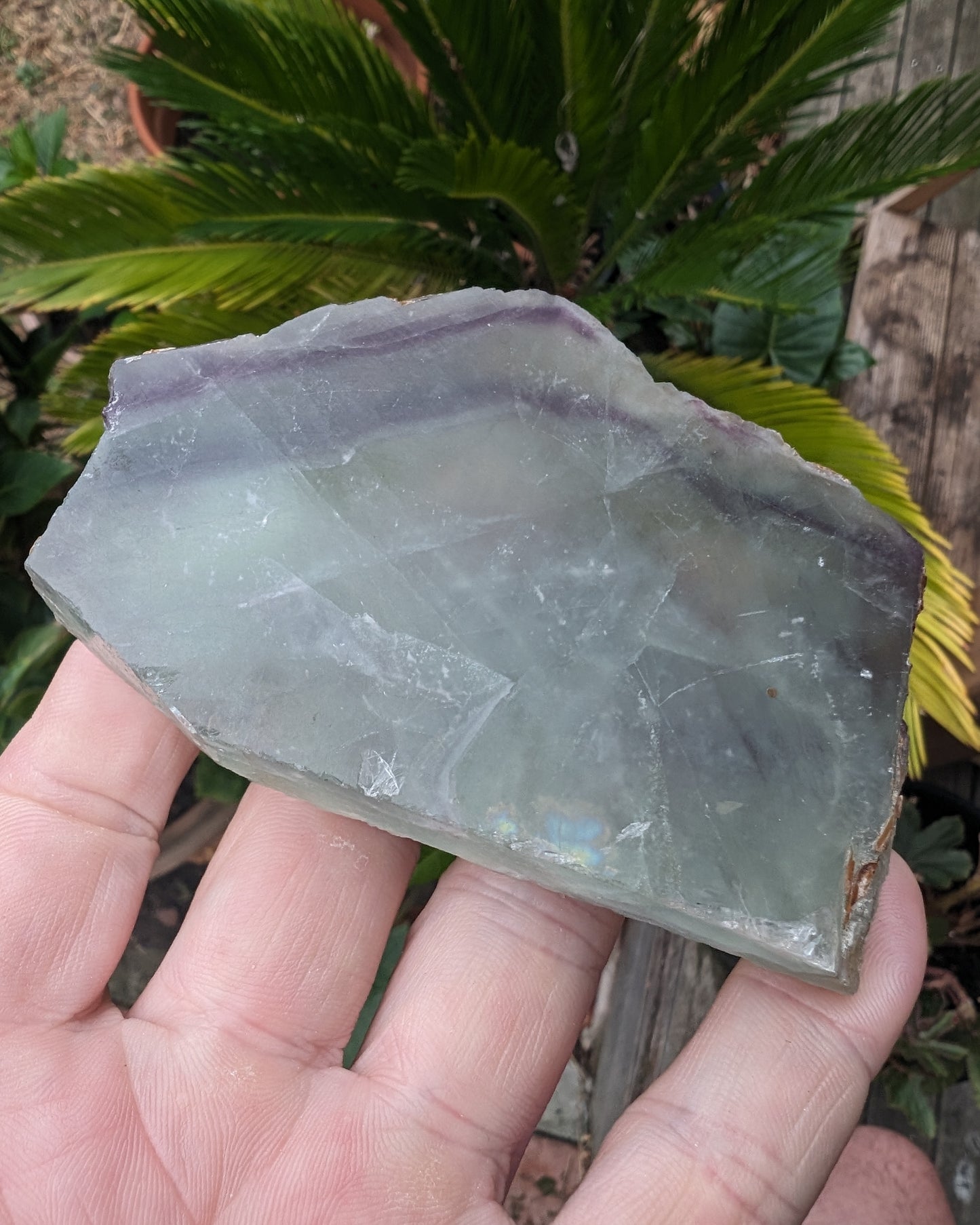 Rainbow Fluorite slice 205g Rocks and Things