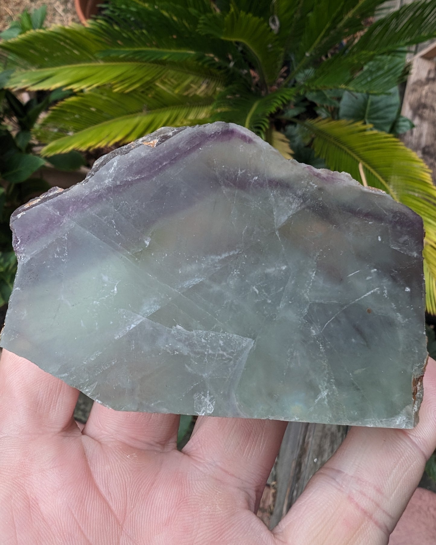 Rainbow Fluorite slice 205g Rocks and Things