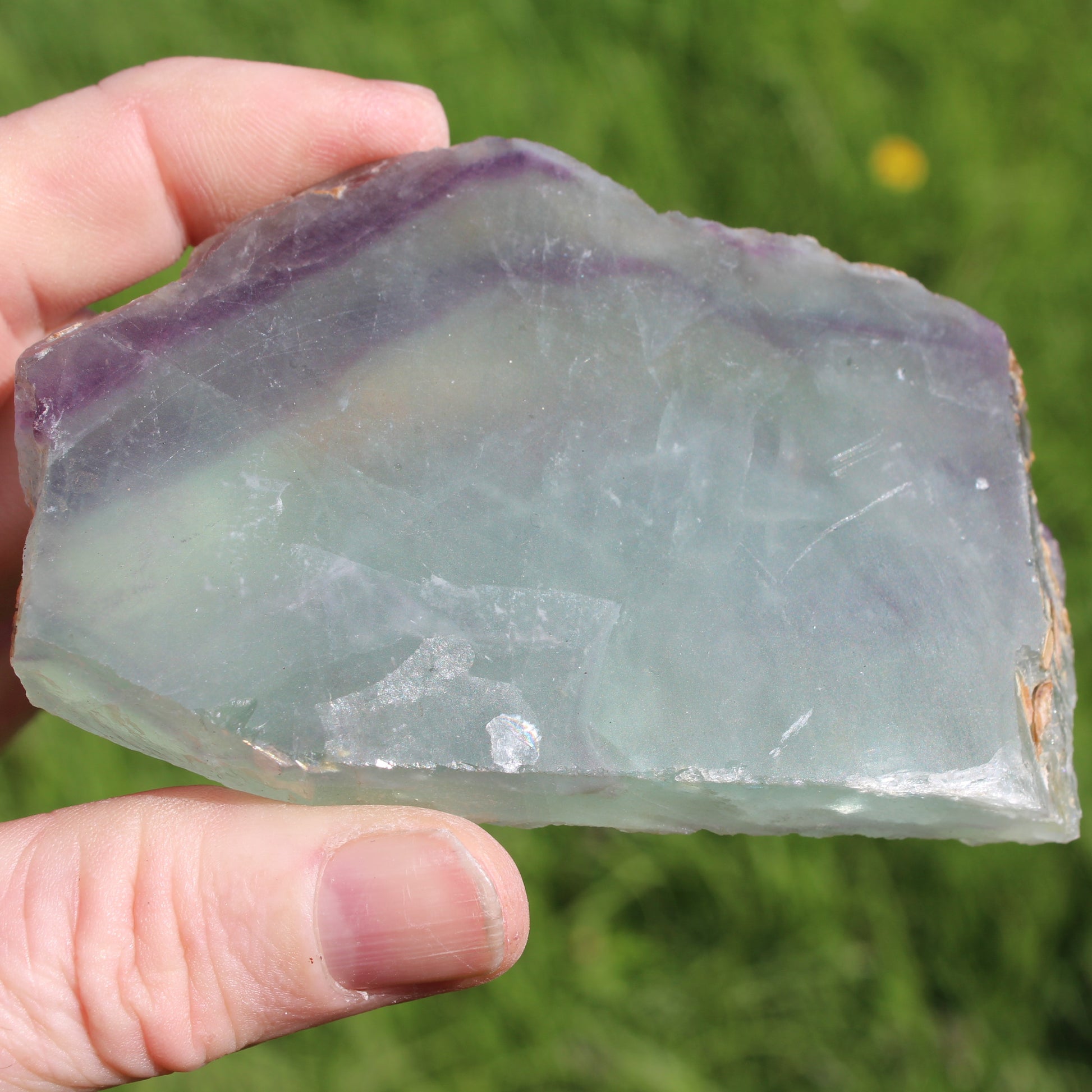 Rainbow Fluorite slice 205g Rocks and Things