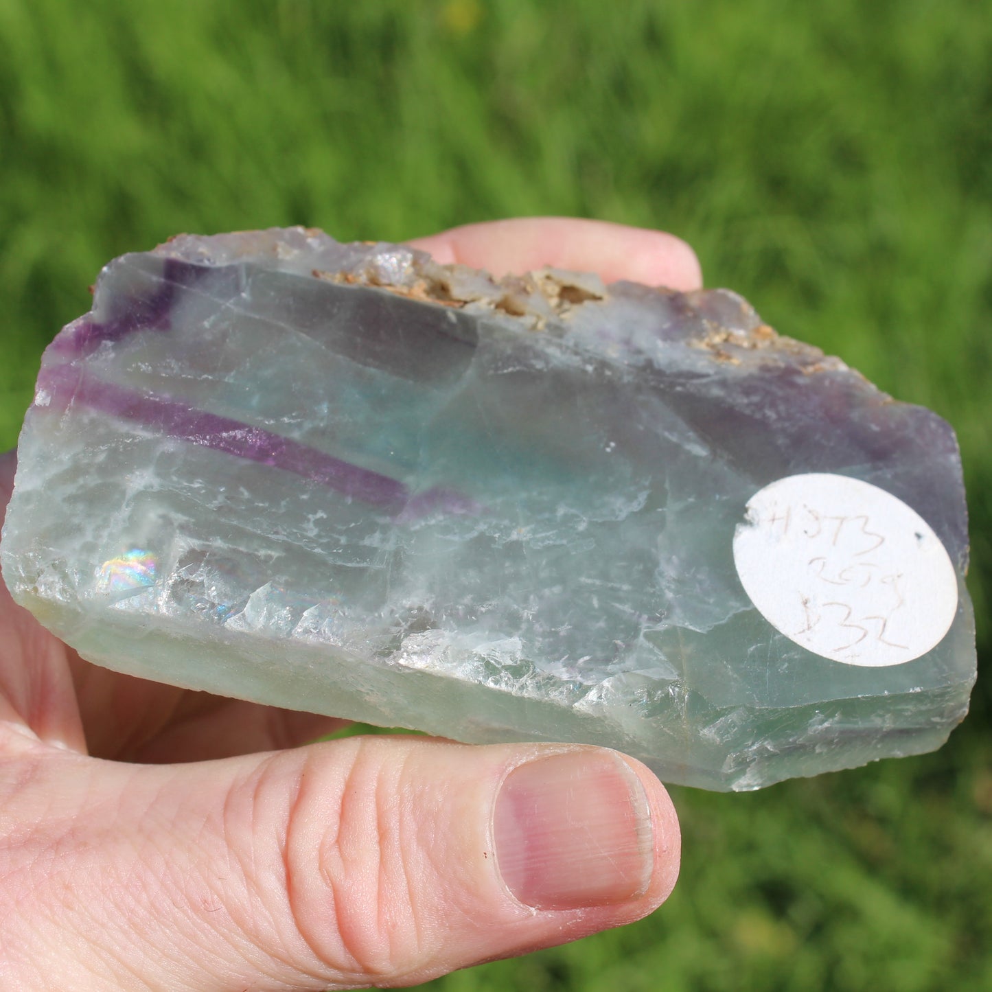 Rainbow Fluorite slice 205g Rocks and Things