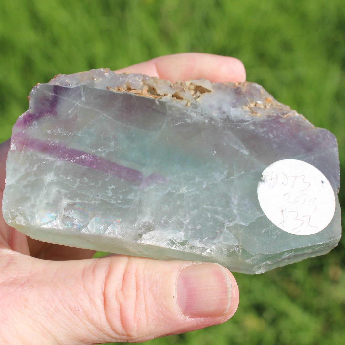 Rainbow Fluorite slice 205g Rocks and Things