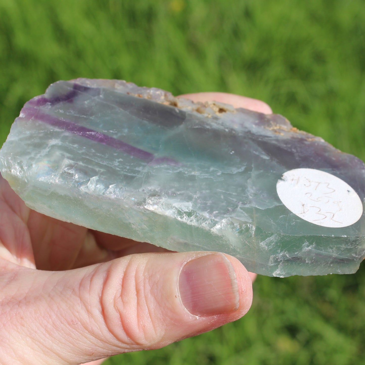 Rainbow Fluorite slice 205g Rocks and Things