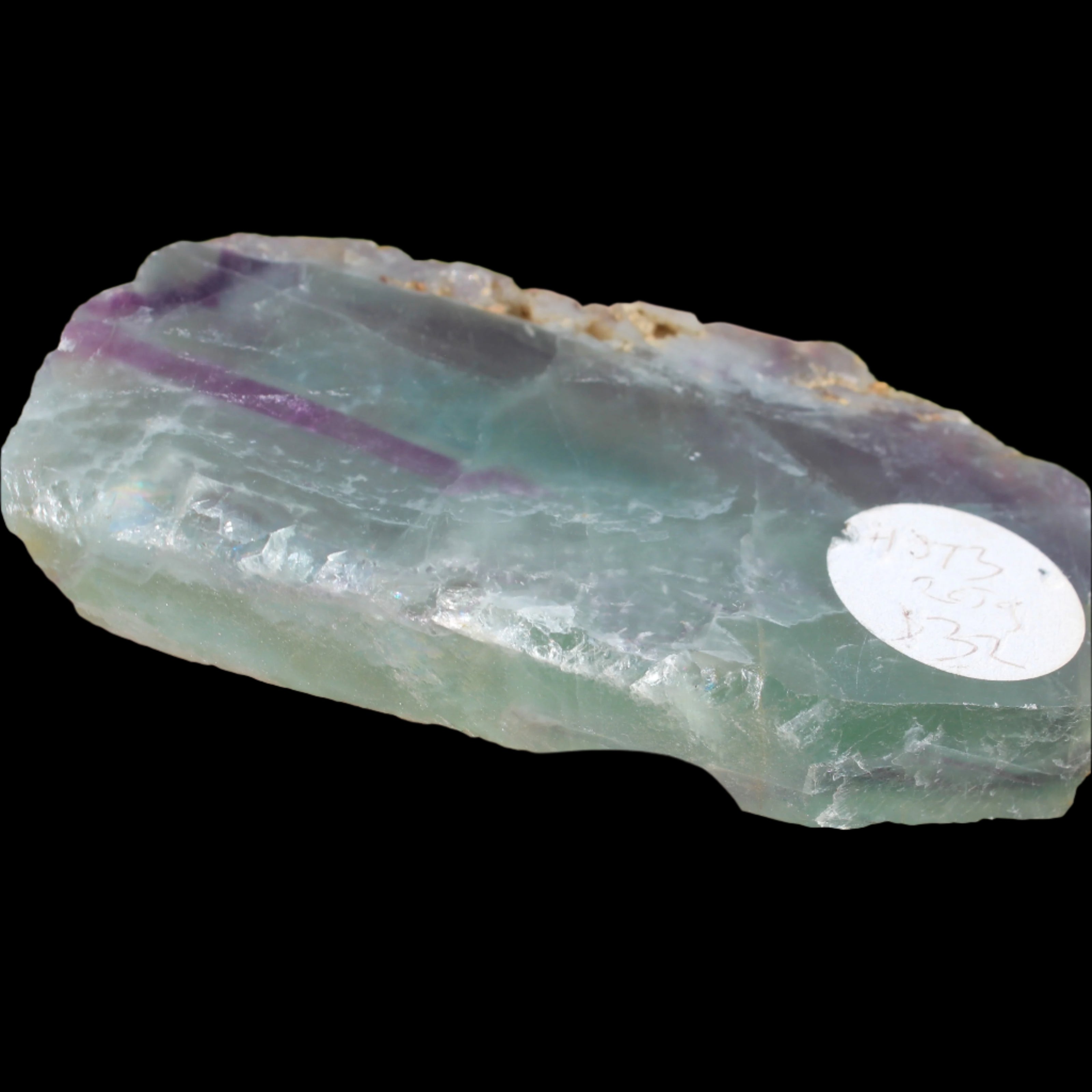 Rainbow Fluorite slice 205g in sunlight - Rocks and Things Store