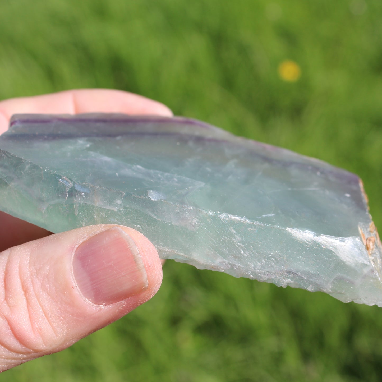 Rainbow Fluorite slice 205g Rocks and Things